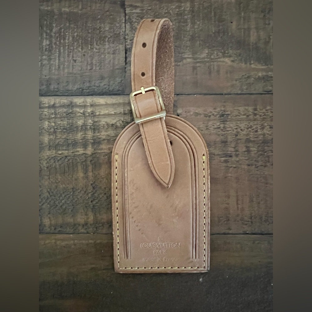 Louis Vuitton Brown Leather Luggage Tag